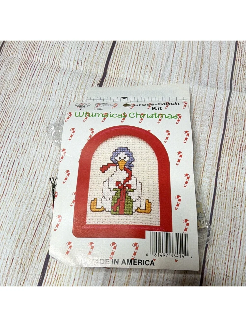 Crafts Etc Whimsical Christmas Cross Stitch Ornament Kits 2 Framed mouse goose